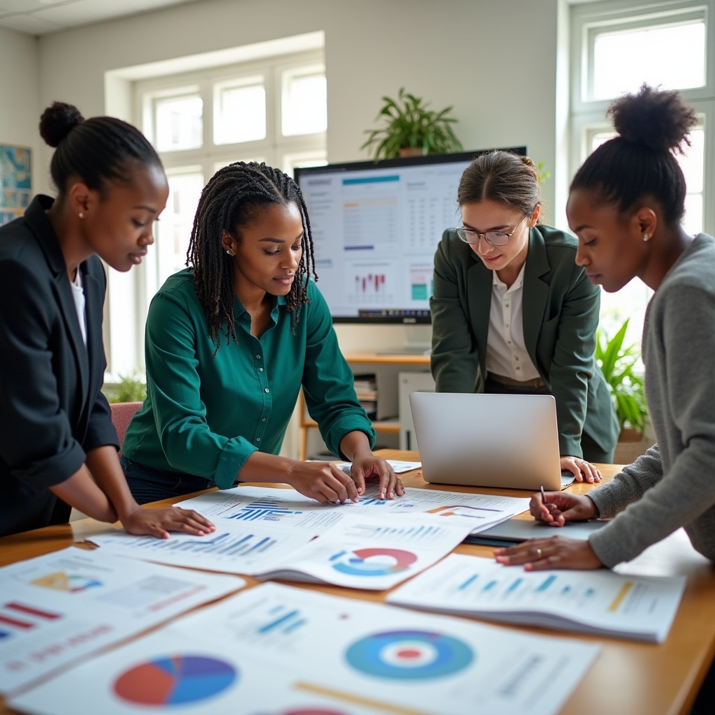 Nonprofit team preparing transparent financial reports and impact documentation for stakeholders